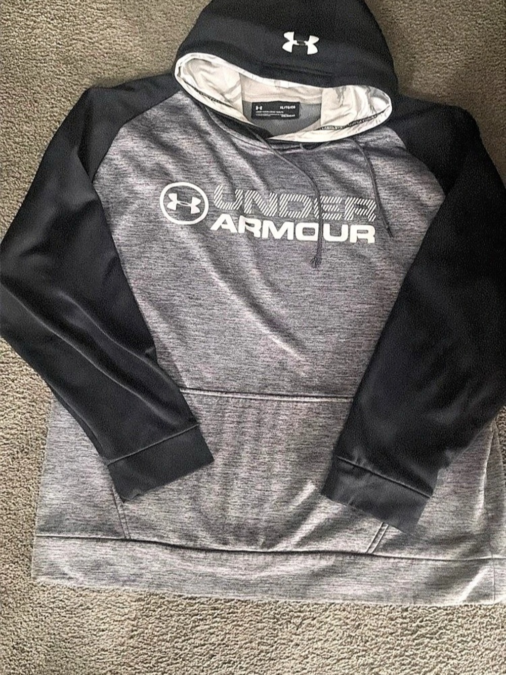 Under Armour Fleece Big Logo Hoodie Black & Gray